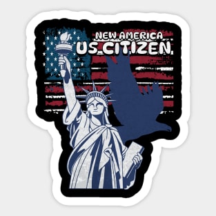 Proud US Citizenship Flag American New USA Citizen Sticker